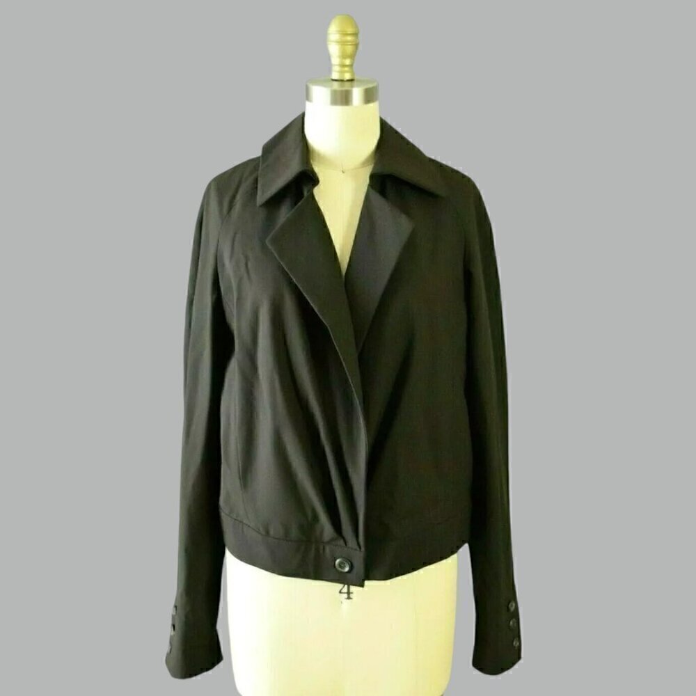 BILL BLASS NEW YORK STRETCH BLACK ONE BUTTON JACKET
